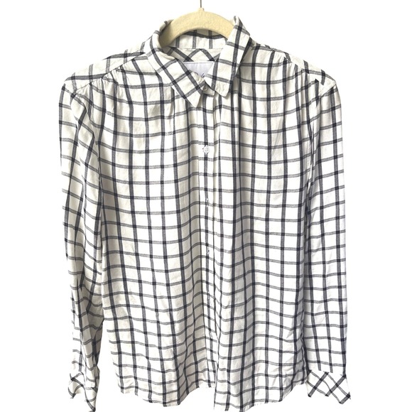 Rails‎ Cozette Check Button-Down Shirt In Ivory Pacific S - Picture 2 of 6